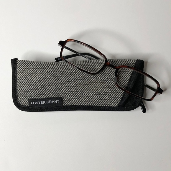 Foster Grant Rectangular Readers/Cheaters/Eyeglasses +1.25; Brown Tortoise Frame - Picture 6 of 10